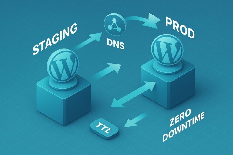 Migration WordPress sans downtime : méthode staging + DNS