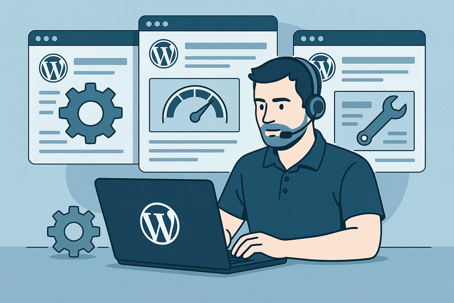 Technicien WordPress gérant la maintenance et l’optimisation de plusieurs sites