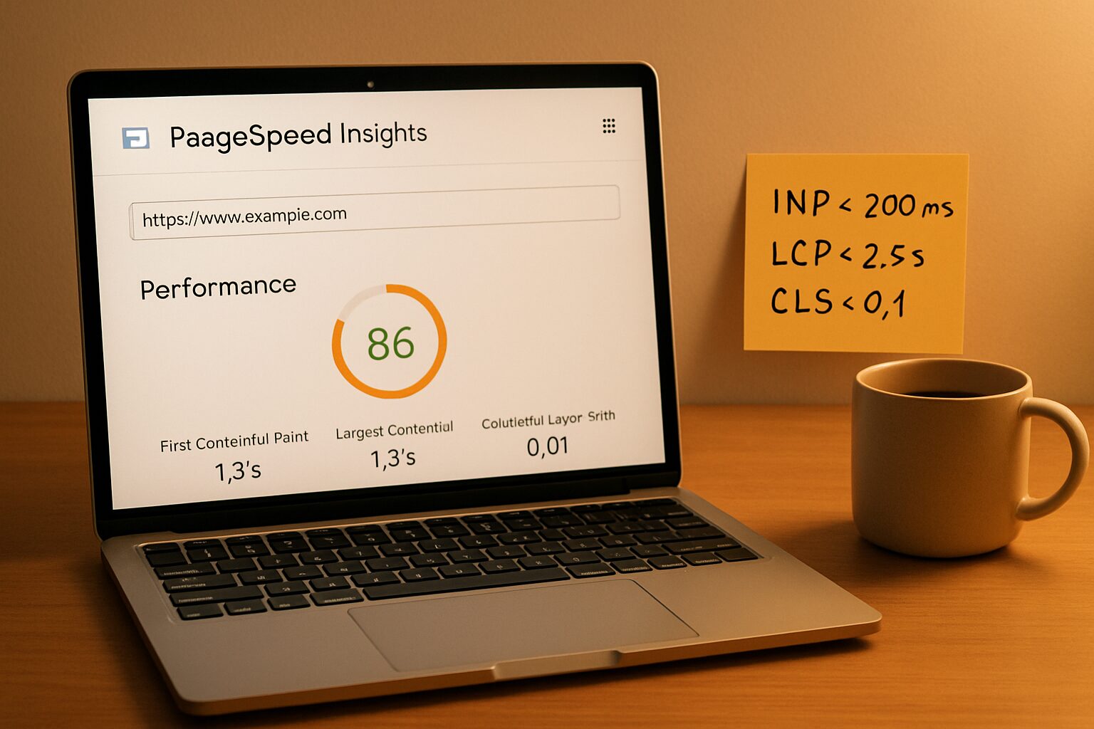 Audit WordPress avec PageSpeed Insights et objectifs INP/LCP/CLS