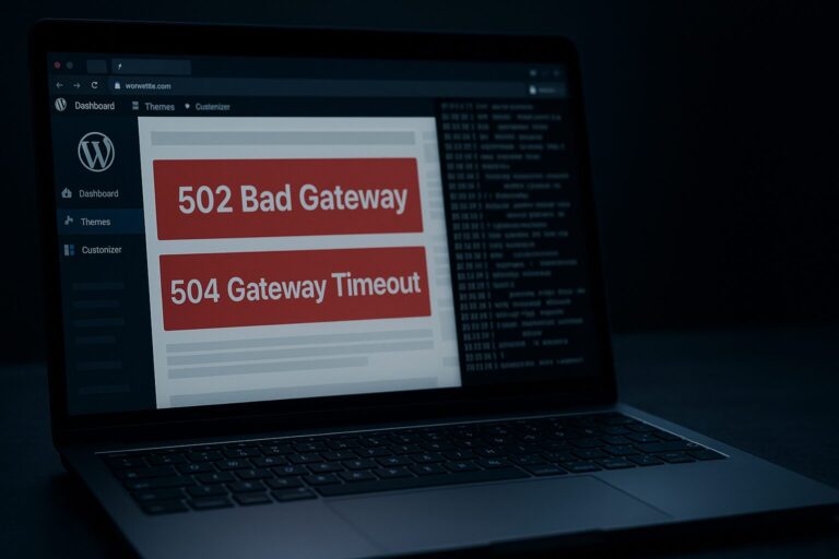 Erreurs 502/504 sur WordPress : diagnostic rapide côté CDN, serveur et PHP-FPM