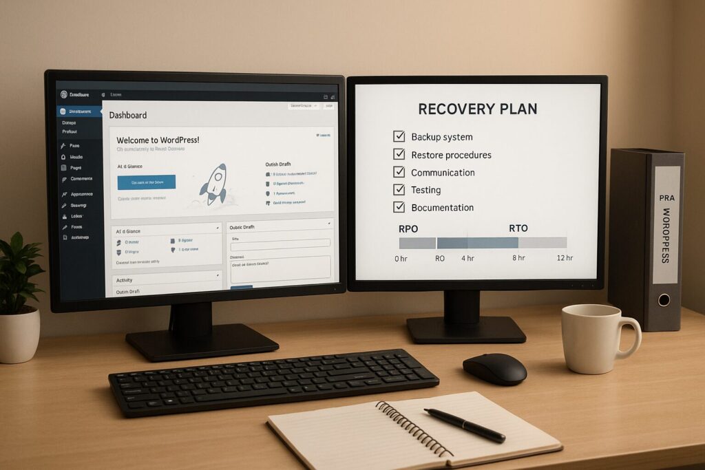 PRA WordPress: construire un plan de reprise efficace (RPO/RTO, rôles, exercices)